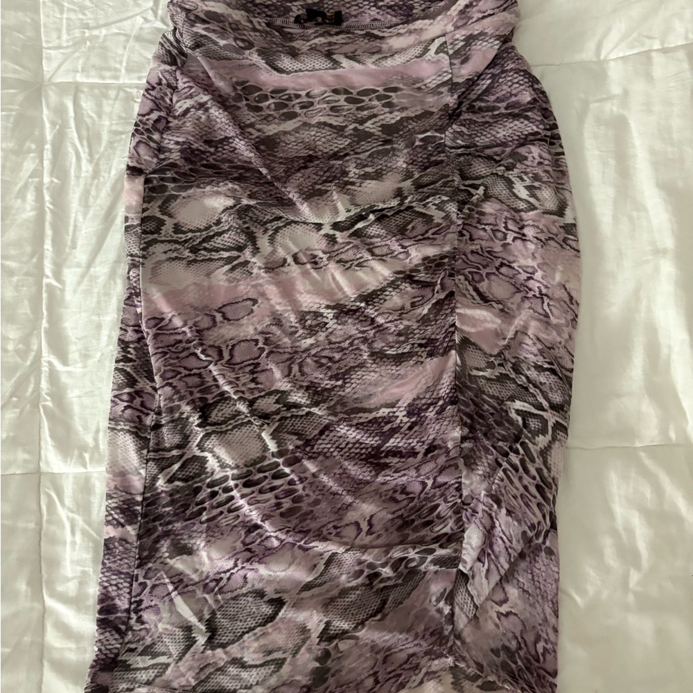 Purple Snake Print Skirt